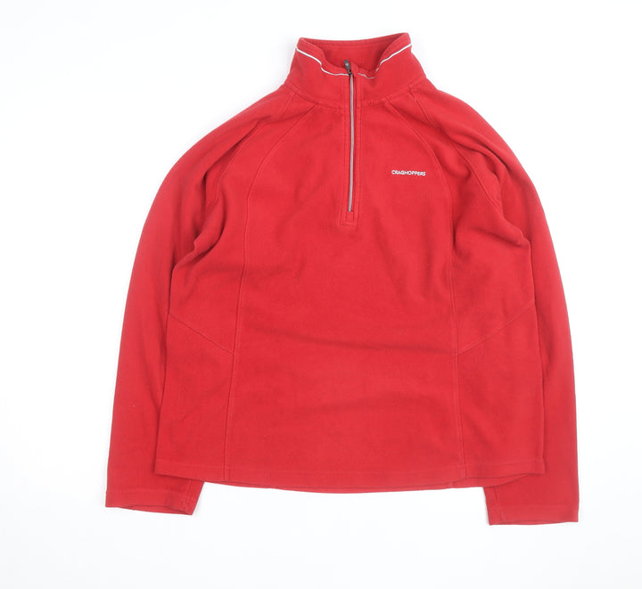 Craghoppers Women's Red Fleece Pullover Sweatshirt UK 18 1/2 Zip Outdoor