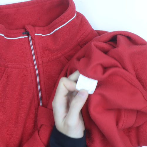 Craghoppers Women's Red Fleece Pullover Sweatshirt UK 18 1/2 Zip Outdoor