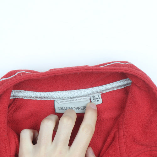 Craghoppers Women's Red Fleece Pullover Sweatshirt UK 18 1/2 Zip Outdoor