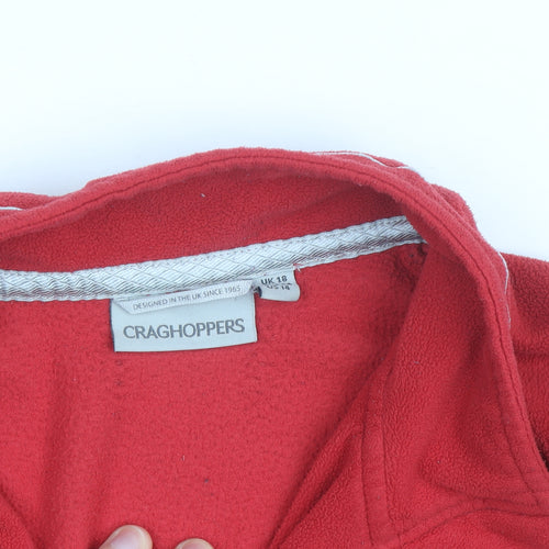Craghoppers Women's Red Fleece Pullover Sweatshirt UK 18 1/2 Zip Outdoor