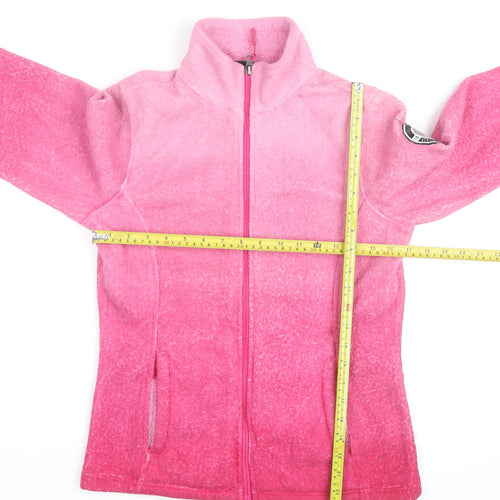 Reebok Women Pink Full Zip Fleece Sweatshirt Size M Warm Casual