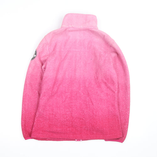 Reebok Women Pink Full Zip Fleece Sweatshirt Size M Warm Casual