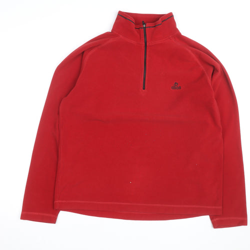 Craghoppers Men's Red Fleece 1/4 Zip Pullover Sweatshirt L