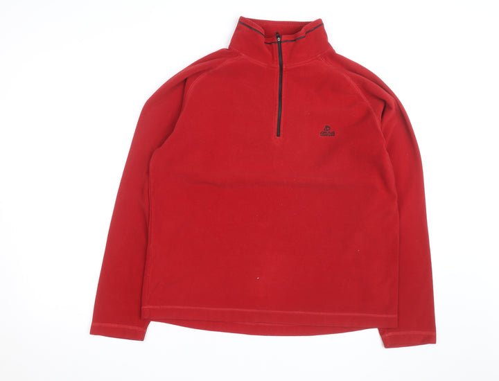 Craghoppers Men's Red Fleece 1/4 Zip Pullover Sweatshirt L
