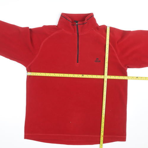 Craghoppers Men's Red Fleece 1/4 Zip Pullover Sweatshirt L