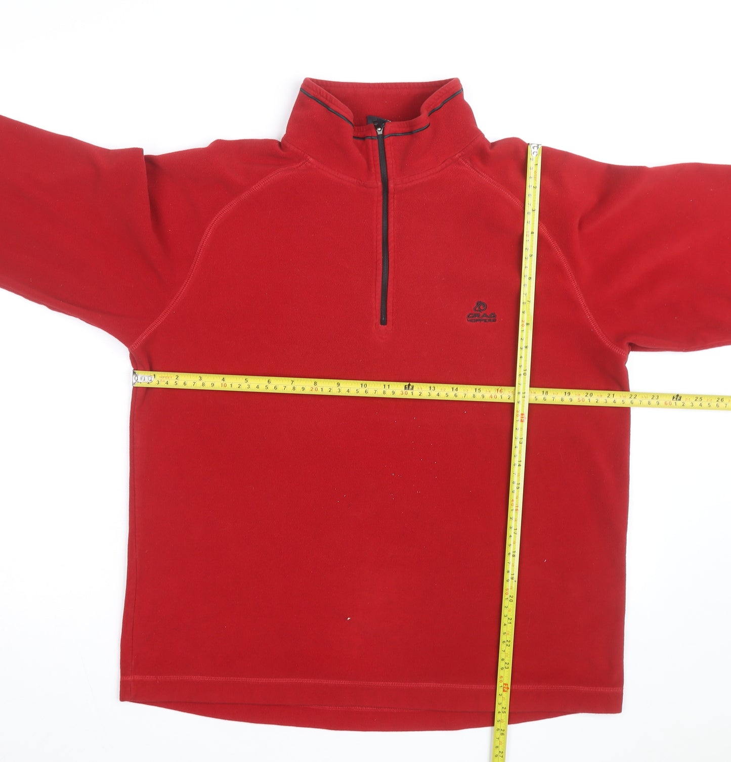 Craghoppers Men's Red Fleece 1/4 Zip Pullover Sweatshirt L