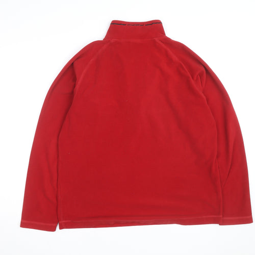 Craghoppers Men's Red Fleece 1/4 Zip Pullover Sweatshirt L
