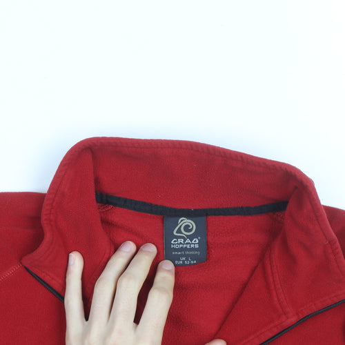 Craghoppers Men's Red Fleece 1/4 Zip Pullover Sweatshirt L