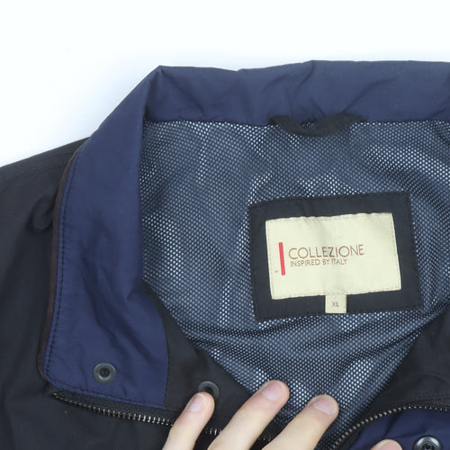 Collezione Men's Black XL Waterproof Rain Coat Jacket