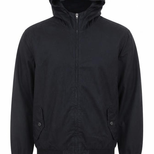 French Connection Men's Black Hooded Full Zip Windbreaker Jacket Size S