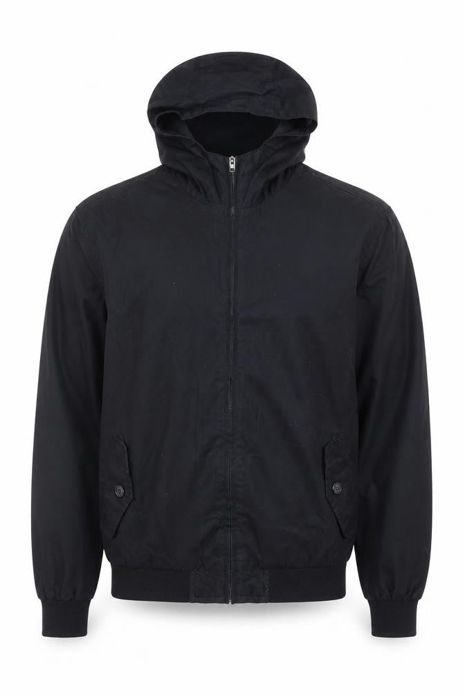 French Connection Men's Black Hooded Full Zip Windbreaker Jacket Size S