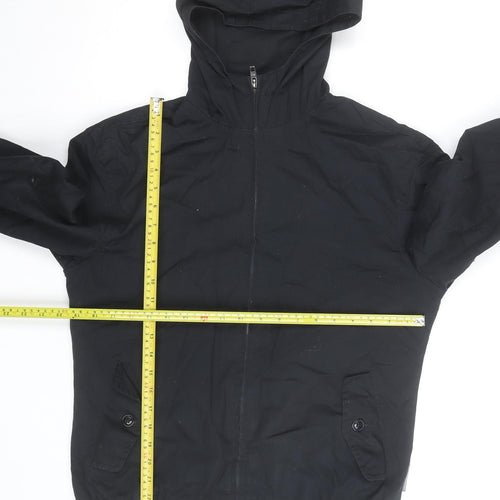 French Connection Men's Black Hooded Full Zip Windbreaker Jacket Size S