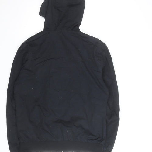 French Connection Men's Black Hooded Full Zip Windbreaker Jacket Size S
