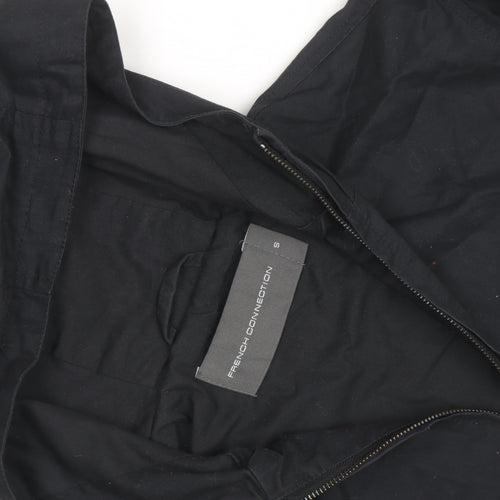 French Connection Men's Black Hooded Full Zip Windbreaker Jacket Size S