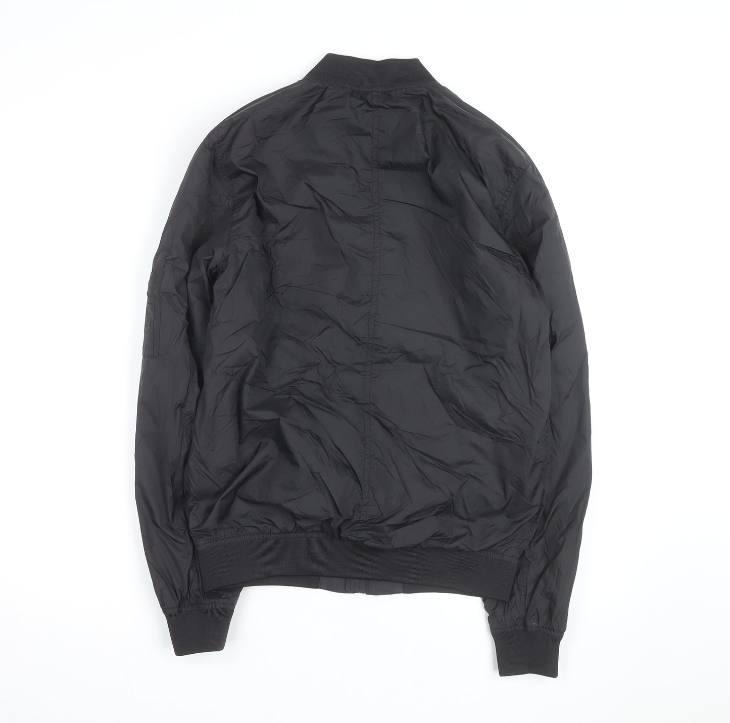 H&M L.O.G.G Mens Black Bomber Jacket S Lightweight Zip Pockets
