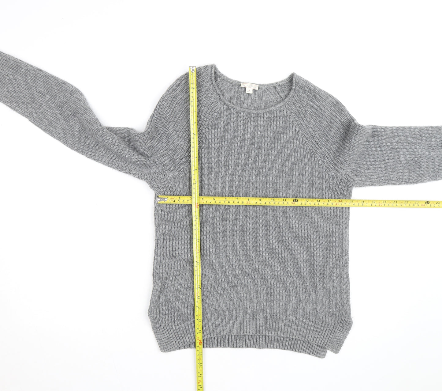 Gap Mens Grey Wool Blend Chunky Knit Crew Neck Jumper M