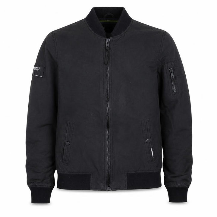 Superdry Men's Black Small Bomber Jacket Classic Stand-Up Collar