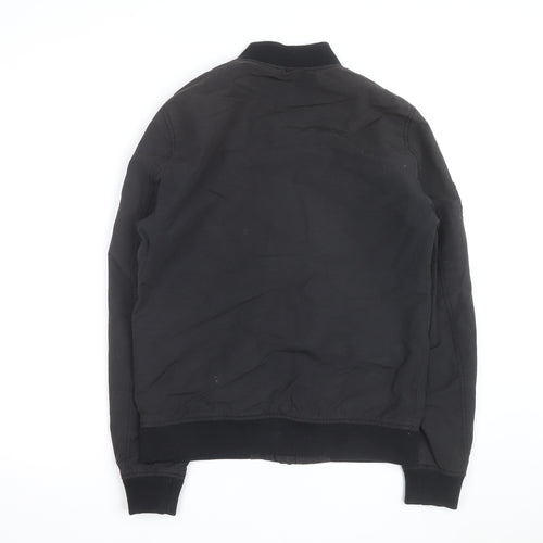 Superdry Men's Black Small Bomber Jacket Classic Stand-Up Collar