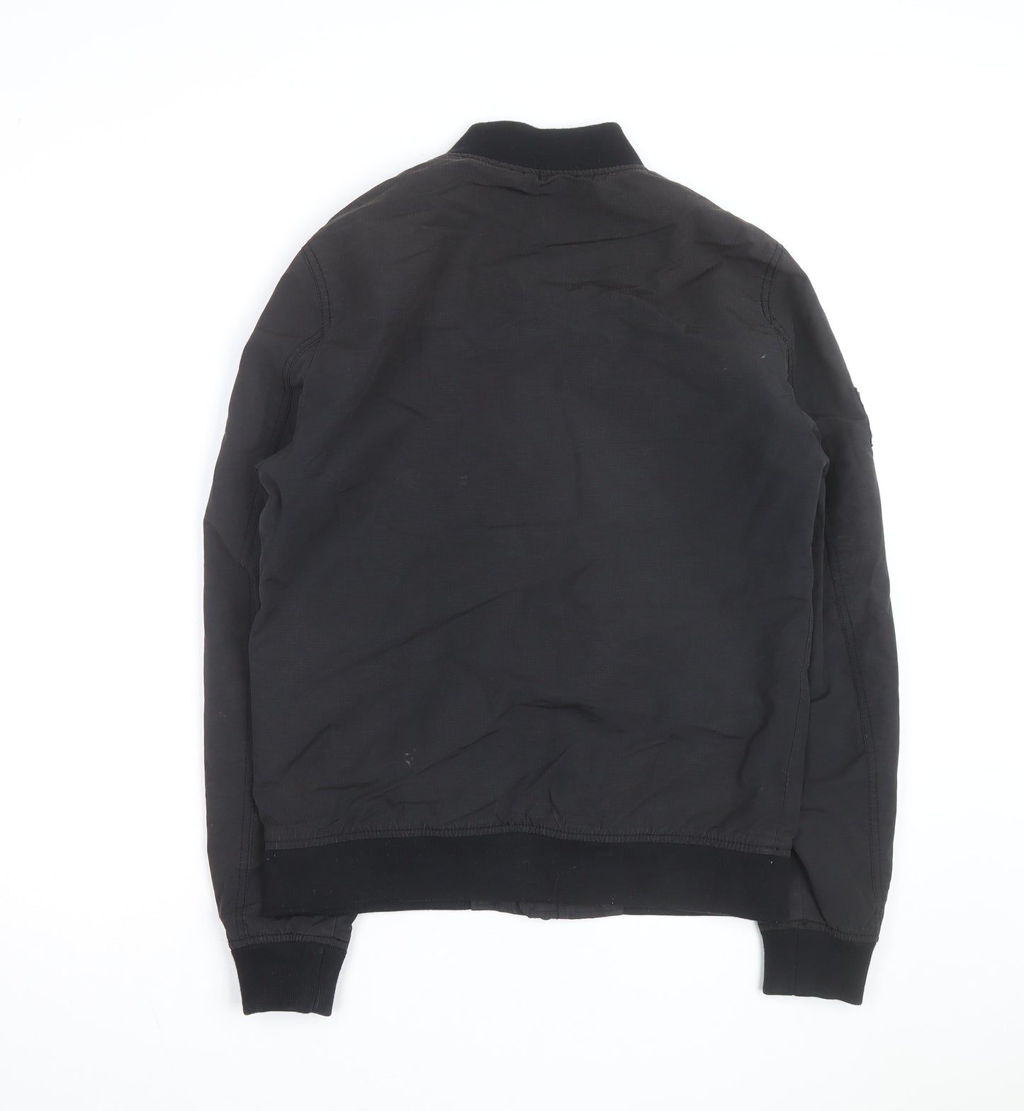 Superdry Men's Black Small Bomber Jacket Classic Stand-Up Collar