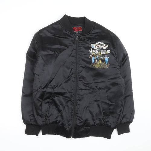 Zip It London Men's Black Bomber Jacket Size S Western Line Dancing Embroidered