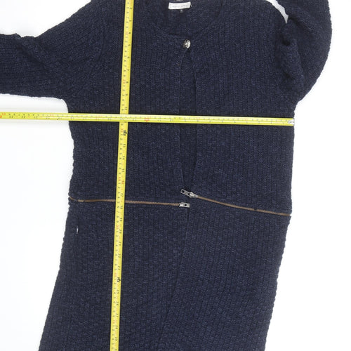 Maison de Nîmes Women's Blue Knit Cardigan Size 8 Zip Detail