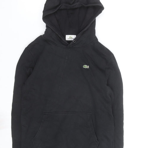 Lacoste Men's Black Pullover Hoodie M Regular Fit Logo Cotton