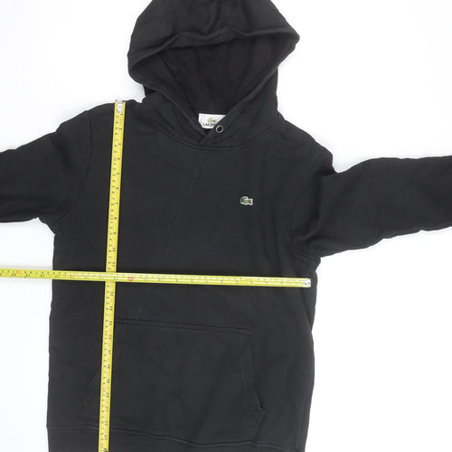 Lacoste Men's Black Pullover Hoodie M Regular Fit Logo Cotton