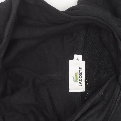 Lacoste Men's Black Pullover Hoodie M Regular Fit Logo Cotton