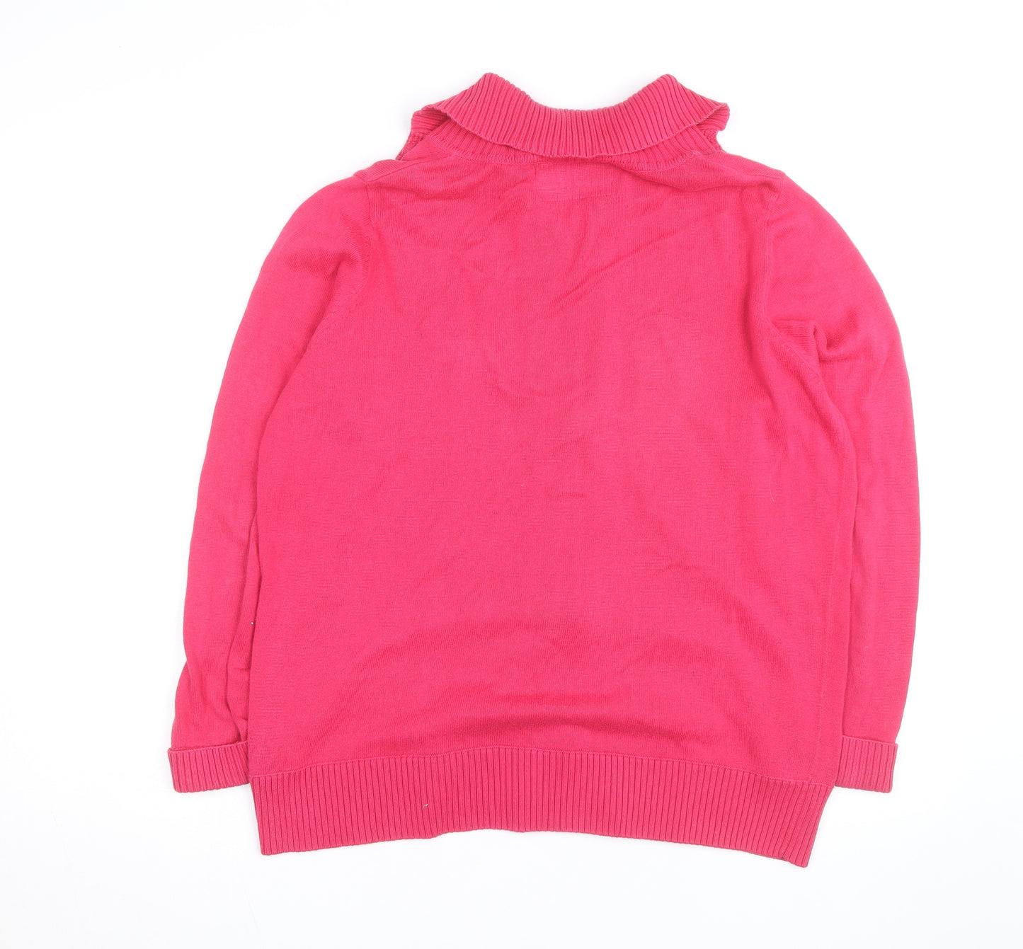Maine New England Womens Pink Full Zip Cotton Jumper Size 16