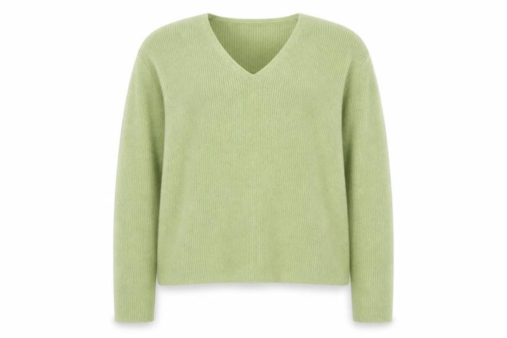 Wallis Women Green V-Neck Wool Blend Knit Jumper Size 14