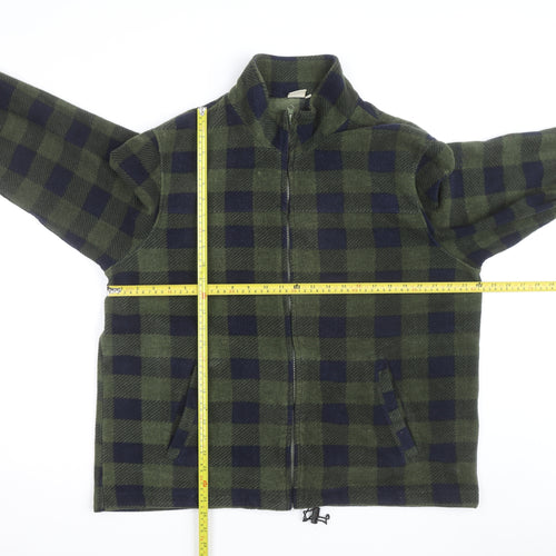 Cotton Traders Men's Green Check Fleece Full Zip Jacket XL