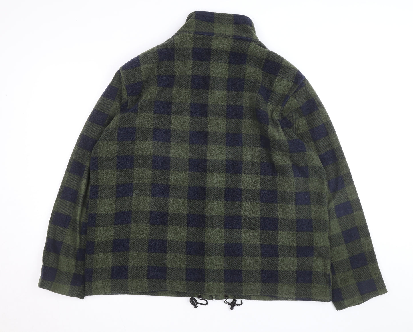 Cotton Traders Men's Green Check Fleece Full Zip Jacket XL