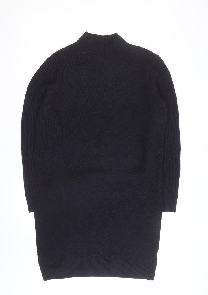 Marks and Spencer Men's Black Wool Blend Mock Neck Jumper M