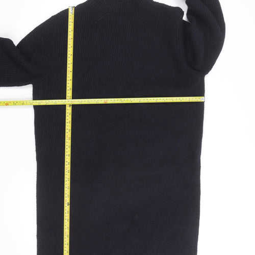 Marks and Spencer Men's Black Wool Blend Mock Neck Jumper M