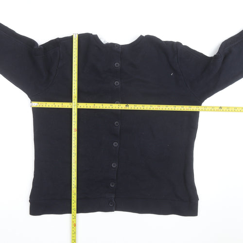 White Label Women Black Size M Button Back Cardigan Jumper