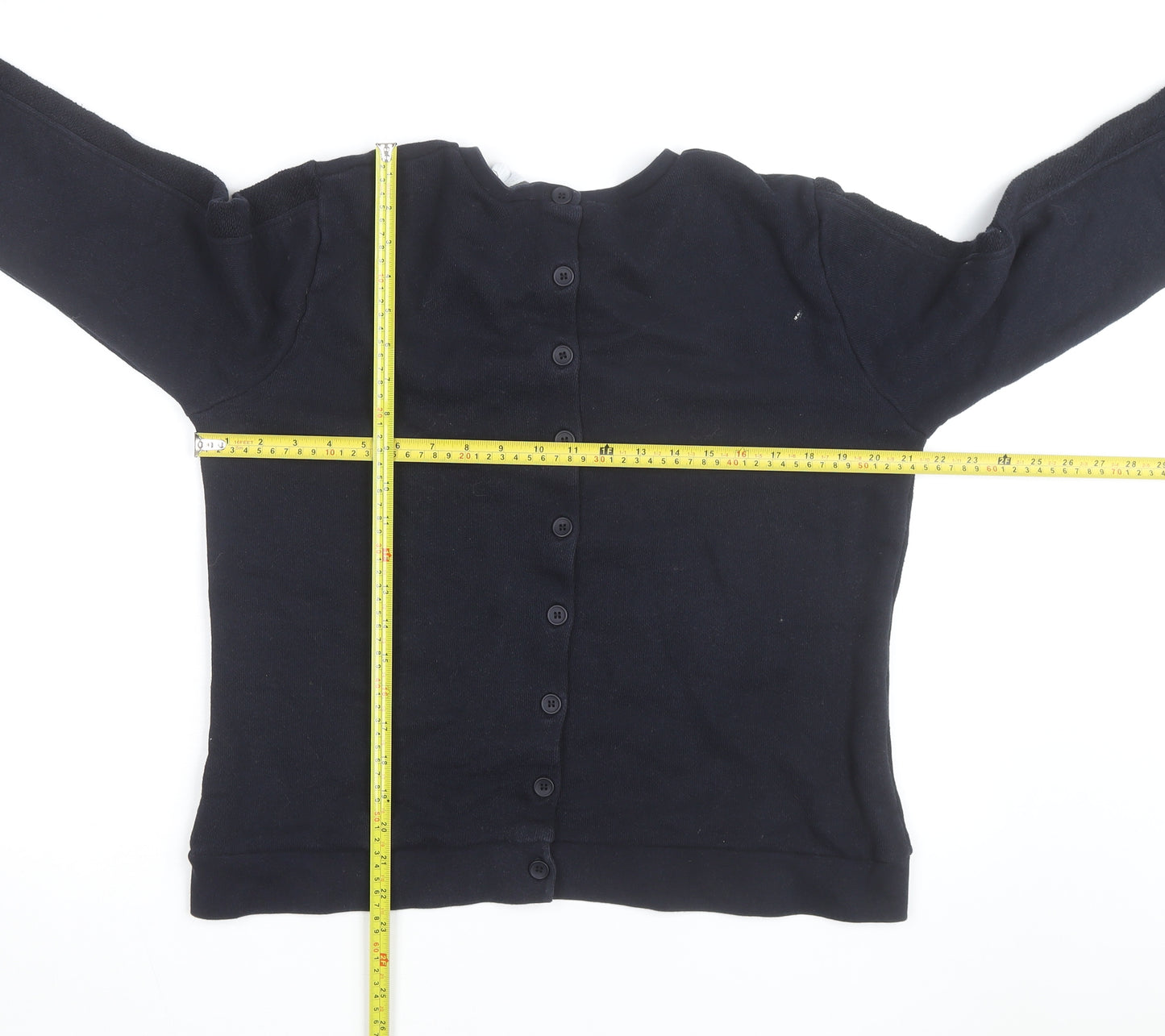 White Label Women Black Size M Button Back Cardigan Jumper