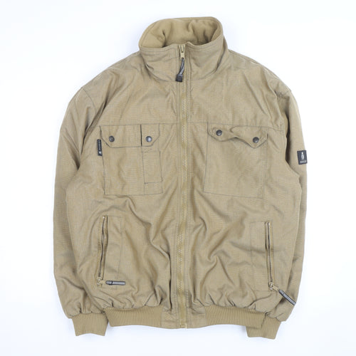 Mascot Men's Beige L Bomber Jacket Cotton Blend Full Zip Workwear