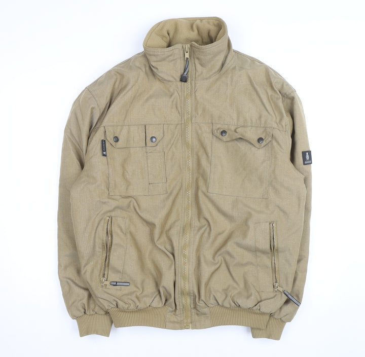 Mascot Men's Beige L Bomber Jacket Cotton Blend Full Zip Workwear