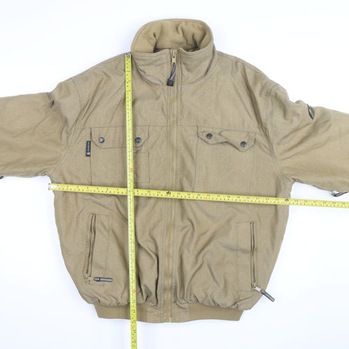 Mascot Men's Beige L Bomber Jacket Cotton Blend Full Zip Workwear