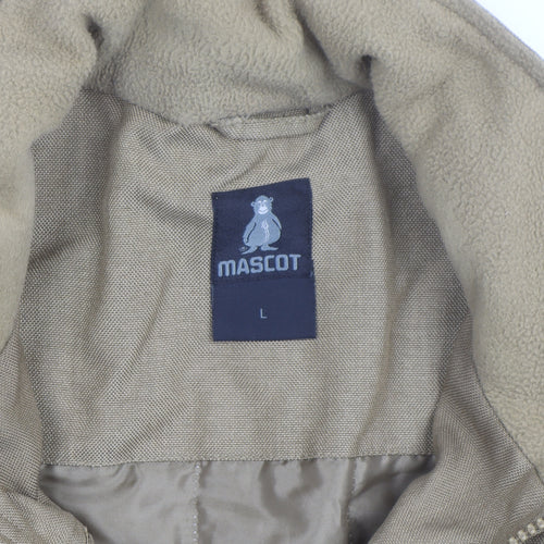 Mascot Men's Beige L Bomber Jacket Cotton Blend Full Zip Workwear