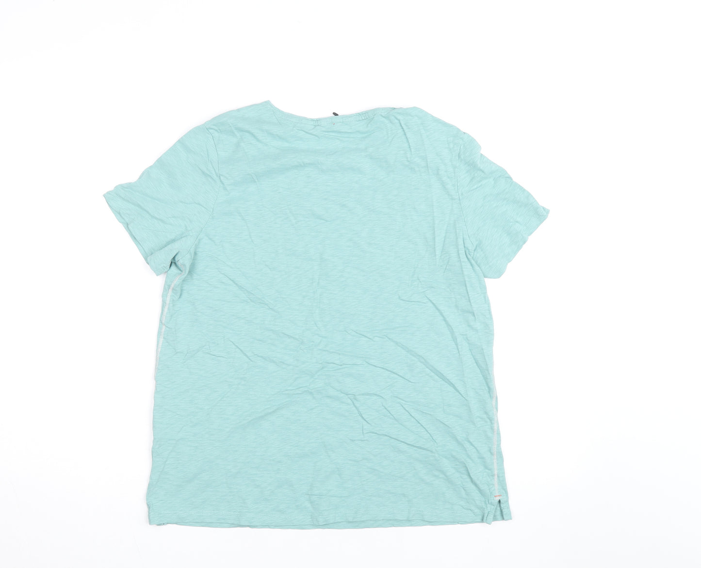 White Stuff Women’s Green Cotton Short Sleeve T-Shirt UK 14