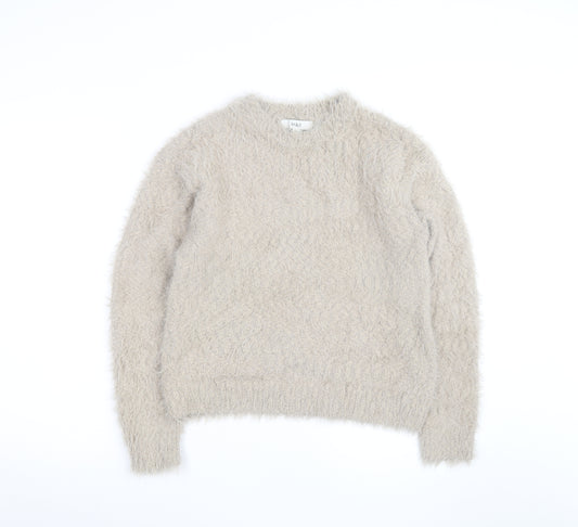 Marks and Spencer Men’s Beige Fluffy Knit Crew Neck Jumper Size S