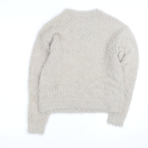 Marks and Spencer Men’s Beige Fluffy Knit Crew Neck Jumper Size S