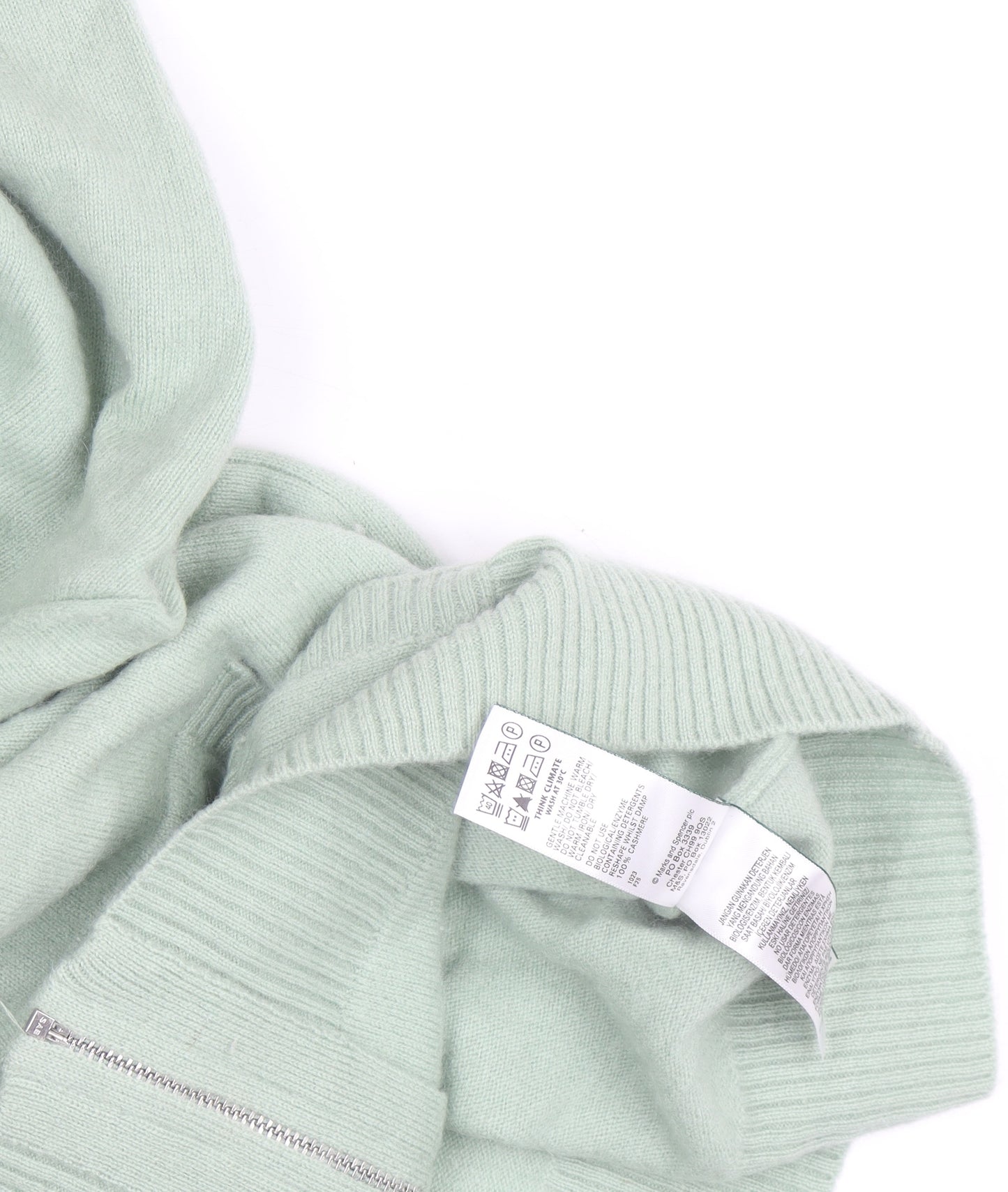 Marks and Spencer Autograph Women's Green Cashmere Full Zip Hoodie Size S