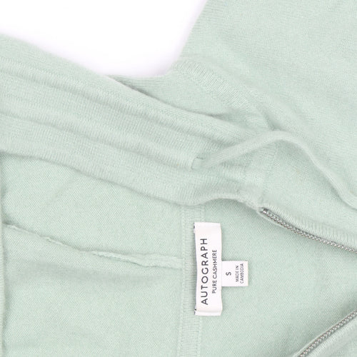 Marks and Spencer Autograph Women's Green Cashmere Full Zip Hoodie Size S