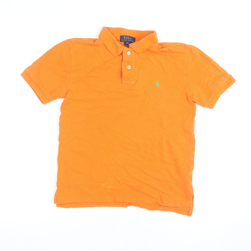 Polo Ralph Lauren Boys Orange Short Sleeve Cotton Polo Shirt M (10-12)