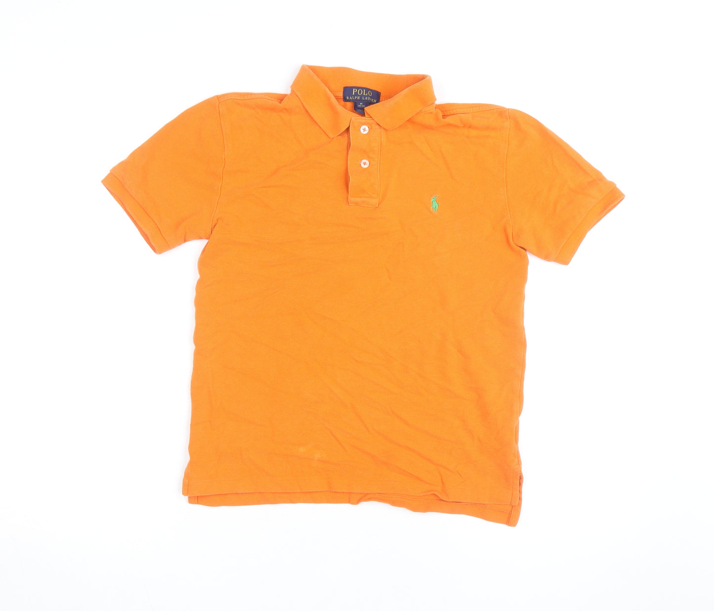 Polo Ralph Lauren Boys Orange Short Sleeve Cotton Polo Shirt M (10-12)