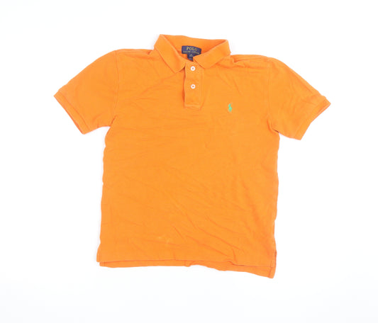 Polo Ralph Lauren Boys Orange Short Sleeve Cotton Polo Shirt M (10-12)