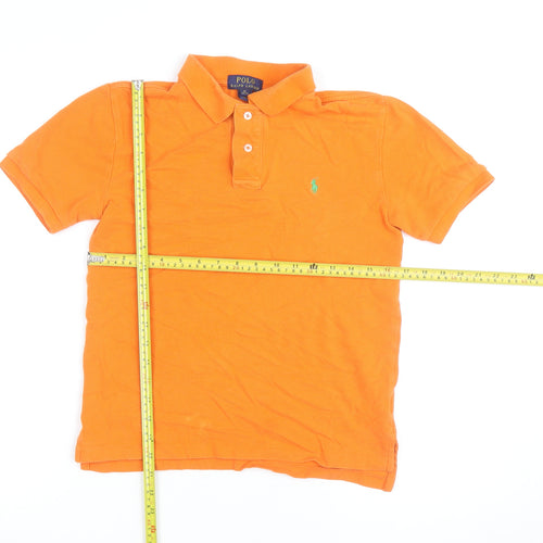 Polo Ralph Lauren Boys Orange Short Sleeve Cotton Polo Shirt M (10-12)