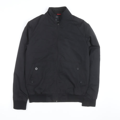 Burton Menswear London Men's Black Bomber Jacket Size S Cotton Blend